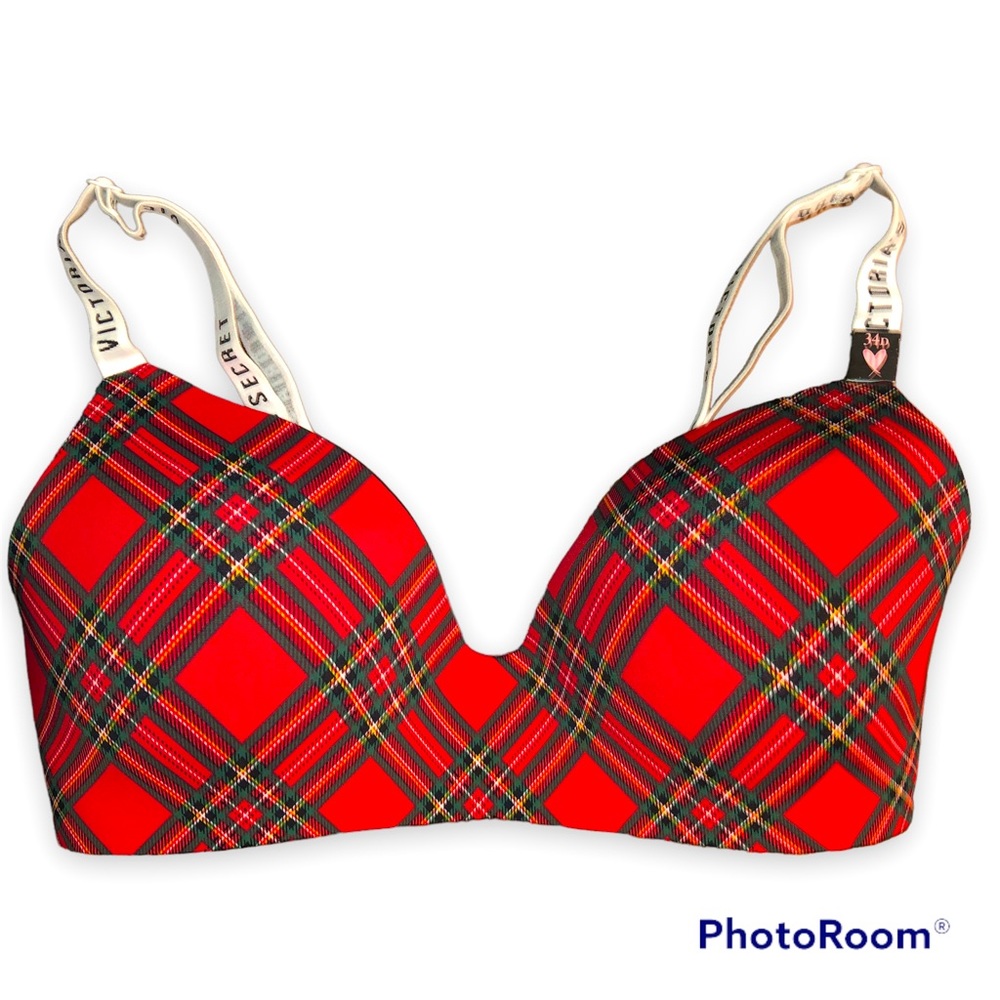 Victoria's Secret Red Plaid Push-Up Bra